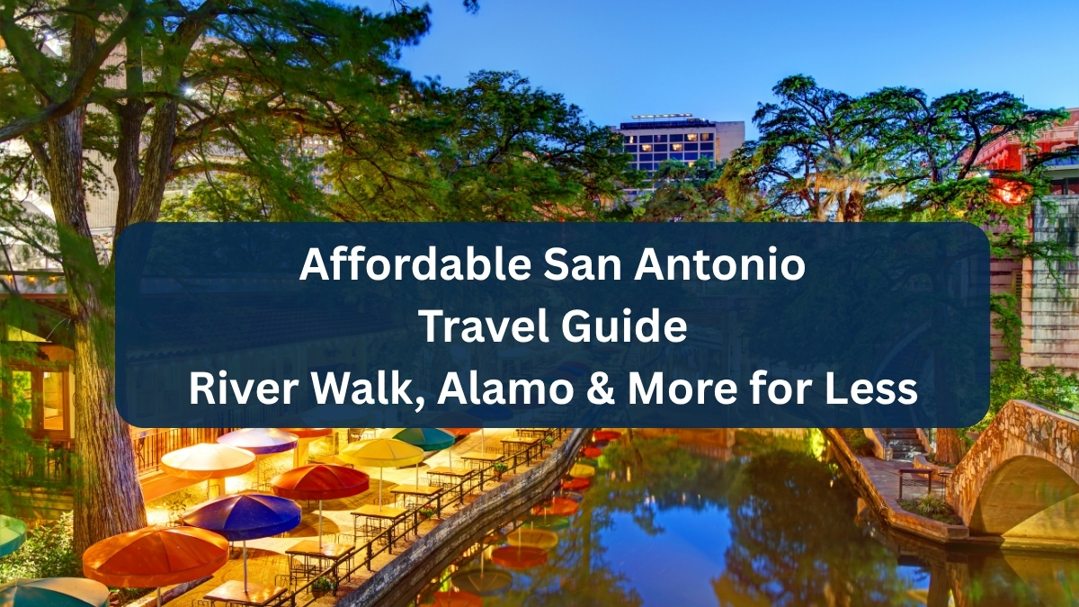 San Antonio River Walk illuminated at night with riverside restaurants and colorful umbrellas